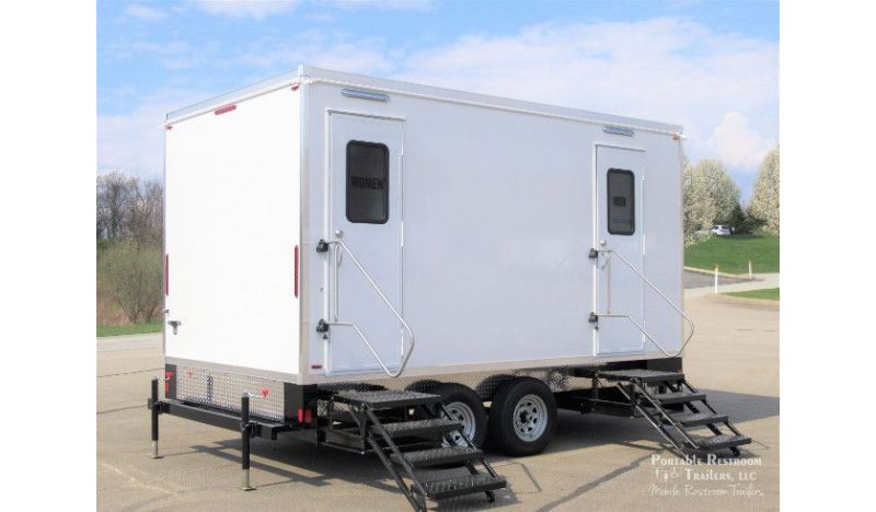 purchased used portable restroom trailers