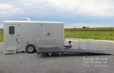 ADA + 2 Station Compact Portable Restrooms Trailer | Cabo Series | 3 Season Package