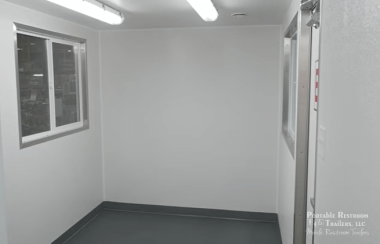 2 Station Portable Restroom Trailer with Flex Room