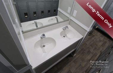 6 Station Shower Trailer Portable Restroom Locker Room Combo Rental | Oahu Series - Double Sinks