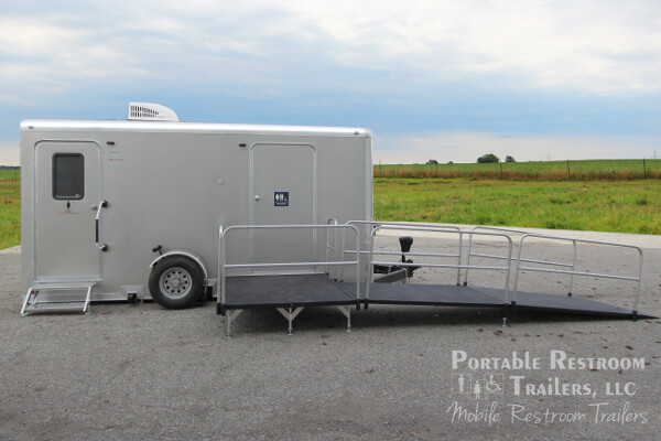 ADA + 2 Station Compact Portable Restrooms For Rent | Malibu Series 
