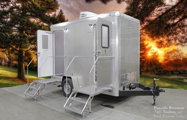 2 Station Portable Restrooms for Rent | Beach Series