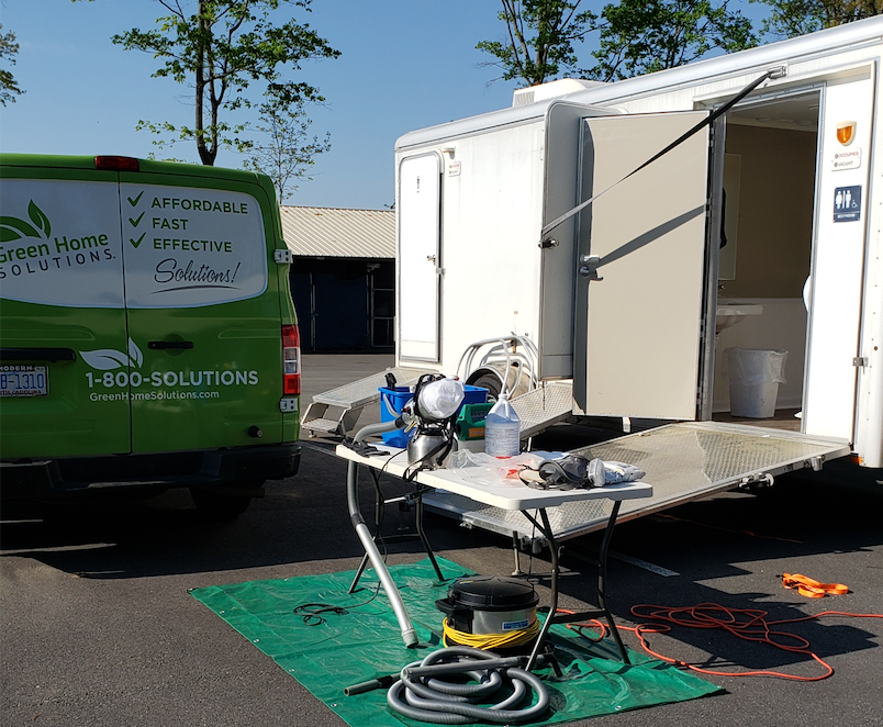 cleaning portable restrooms